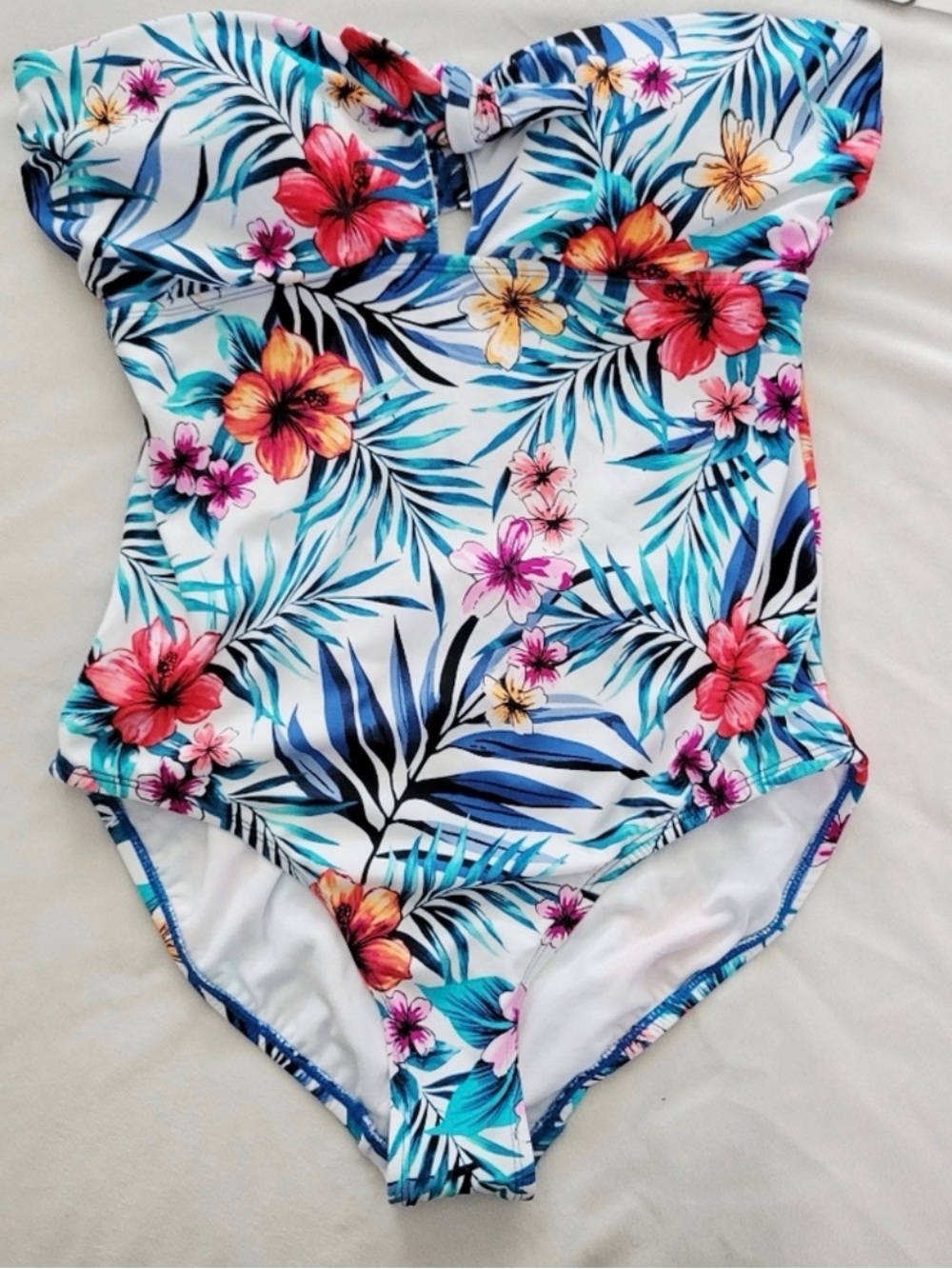 Time and Tru Floral One Piece Swimsuit - Multicolor